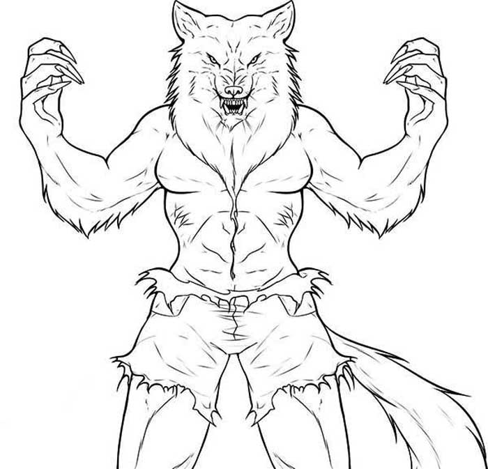 Printable Werewolf coloring sheets