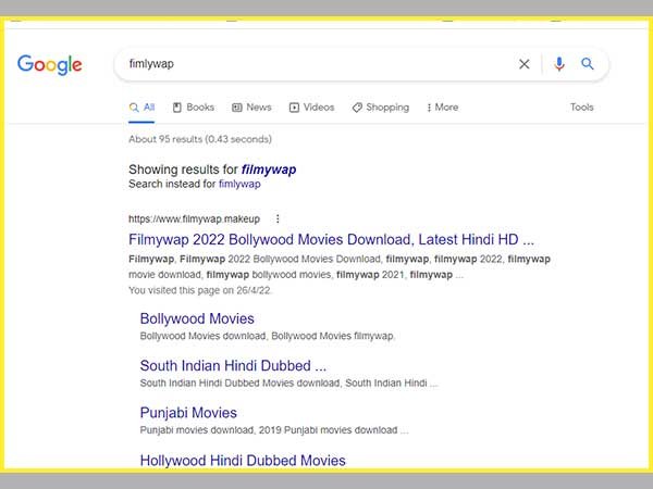 Open Filmywap on the browser