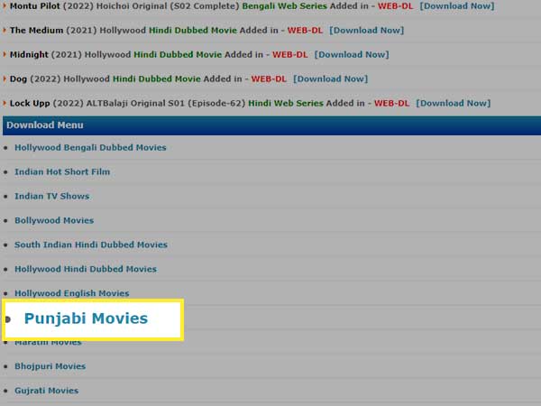 select movie category