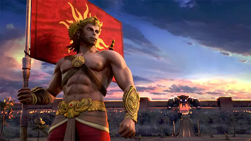 hanuman holding flag