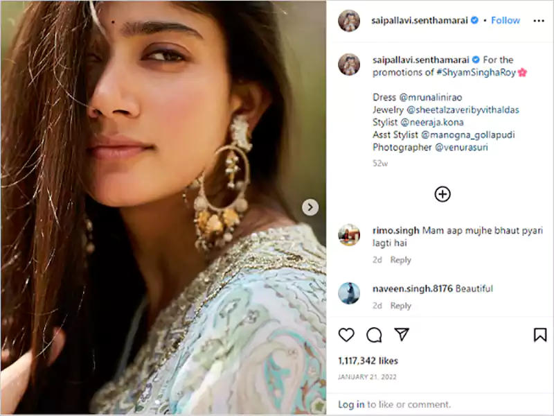 saipallavi official instagram page