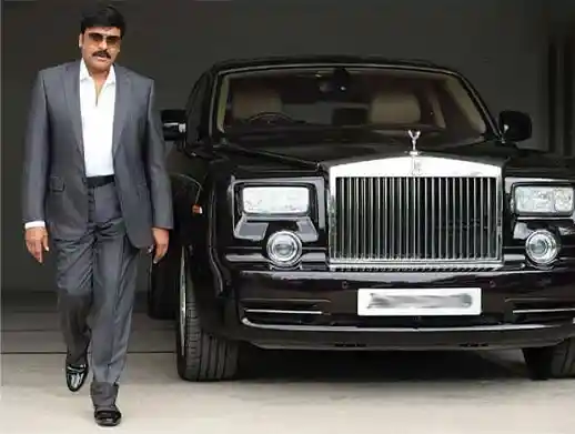 Chiranjeevi with his car- Rolls Royce