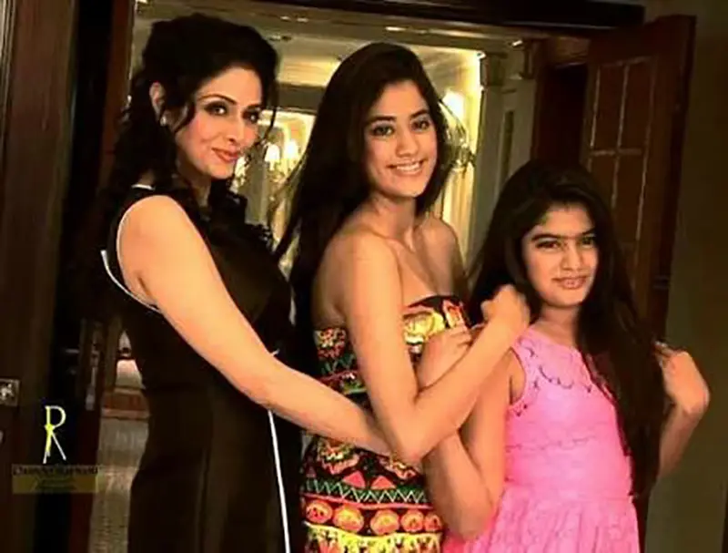 Sridevi with daughters,