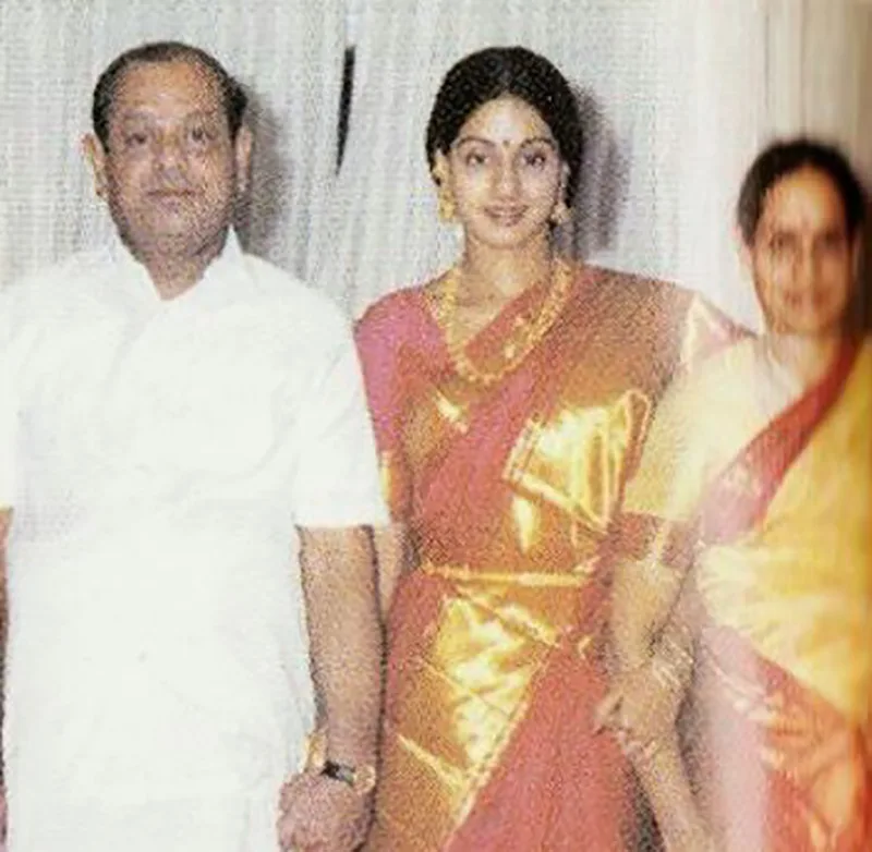 Sridevi with her parents