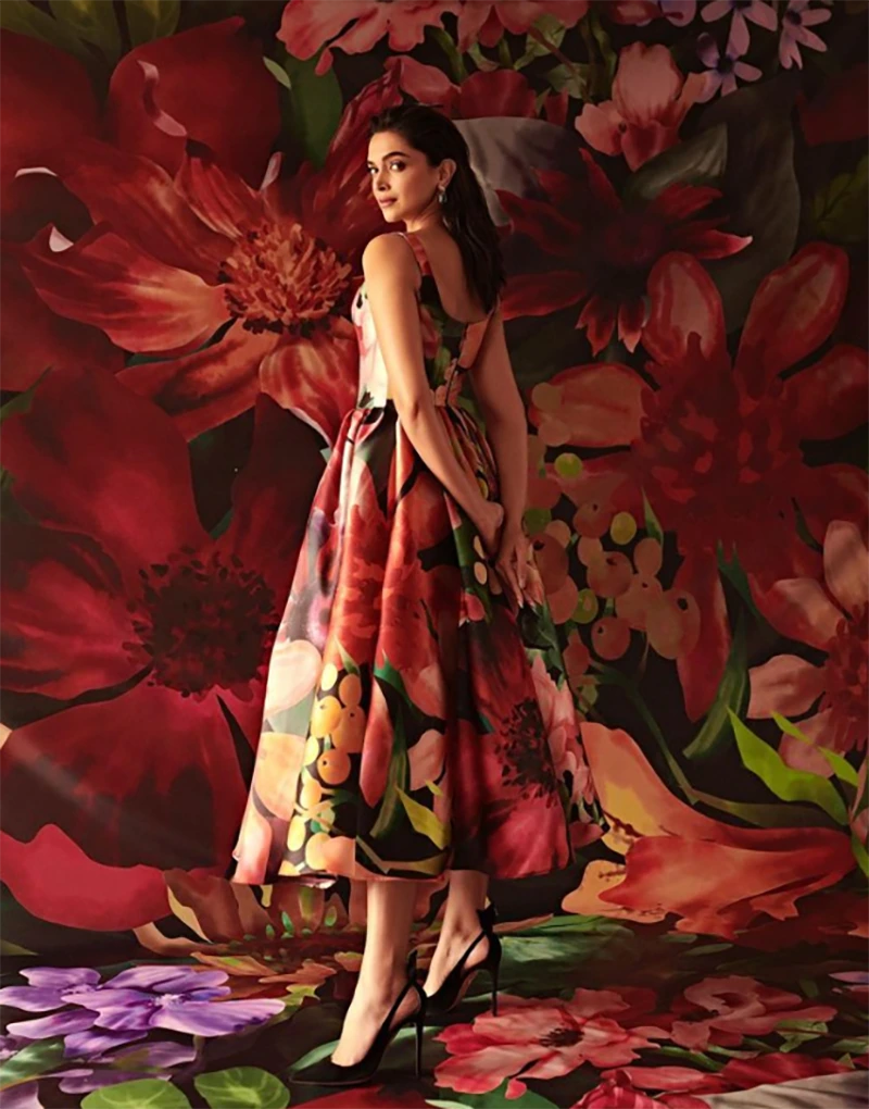 Deepika Padukone Hot Pics in Flowery Dress