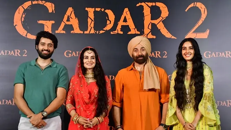 Star cast of Gadar 2 at the film’s premiere