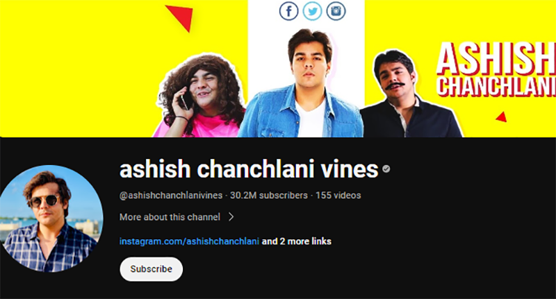 Ashish Chanchlani YouTube Channel
