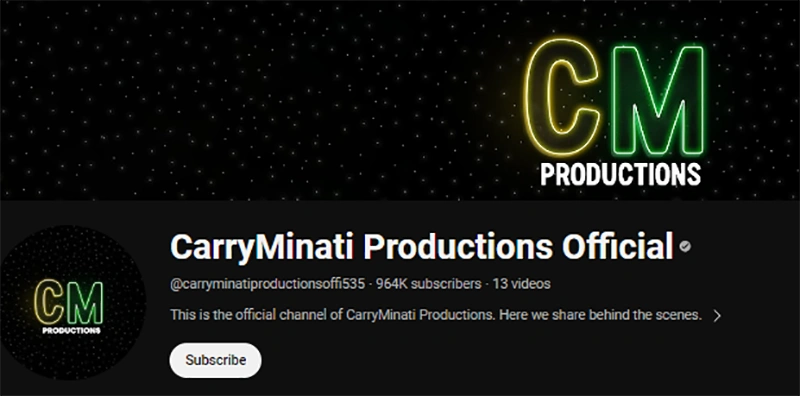 Carryminati Production Officials YouTube Channel