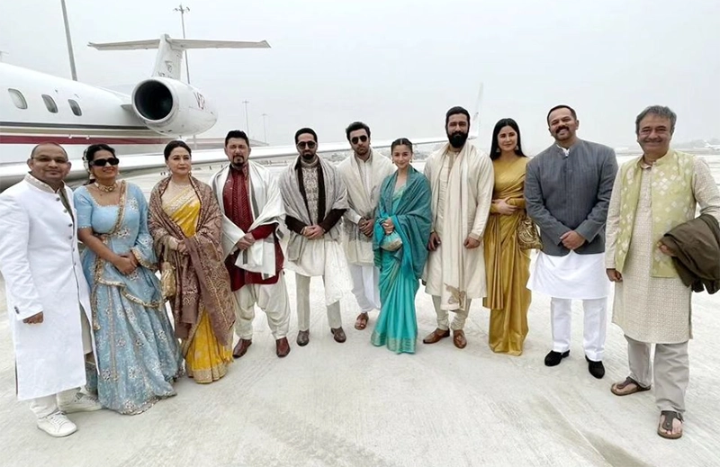 Ranbir Kapoor, Alia Bhatt, Katrina Kaif, Vicky Kaushal at Ram Mandir Pran Pratishtha ceremony