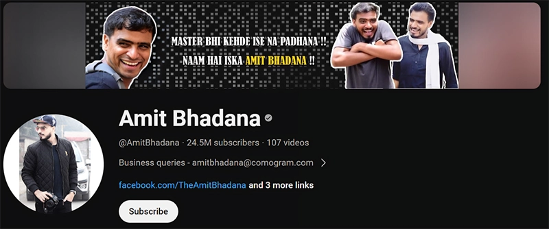 Amit Bhadana YouTube Channel