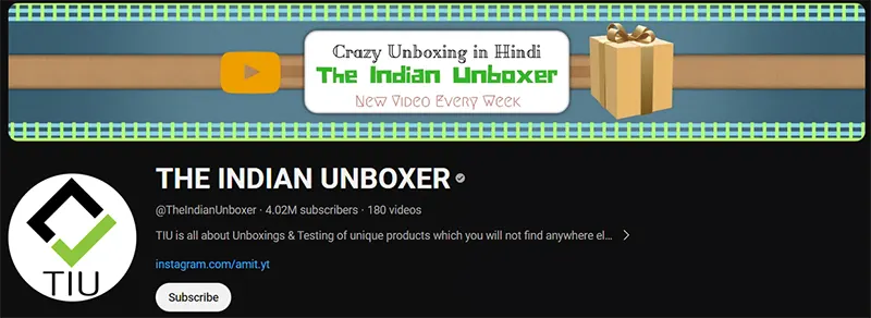 The Indian Unboxer YouTube Channel