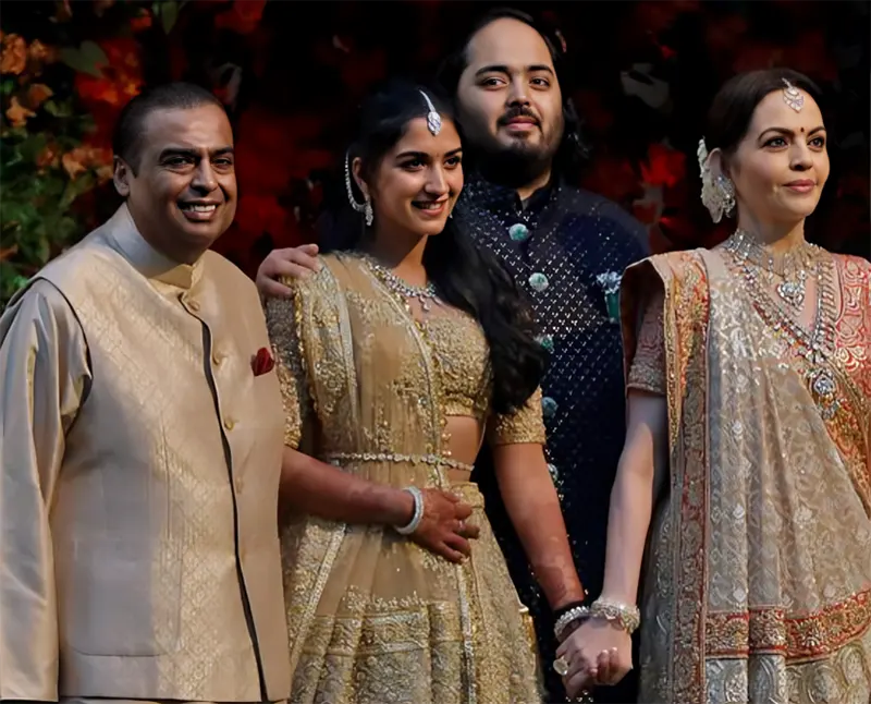 Anant Ambani with Radhika and Family