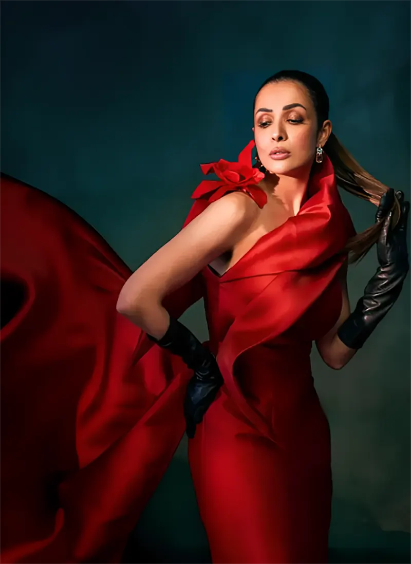 Malaika Arora in red gown 