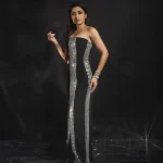 Bold Rashmika in Black Bodycon Dress