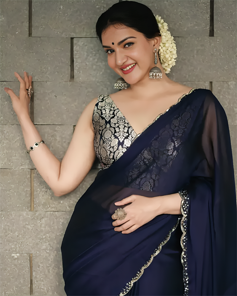 Honey Rose traditional look 