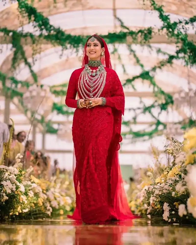 Nayanthara Images in Red Wedding Saree