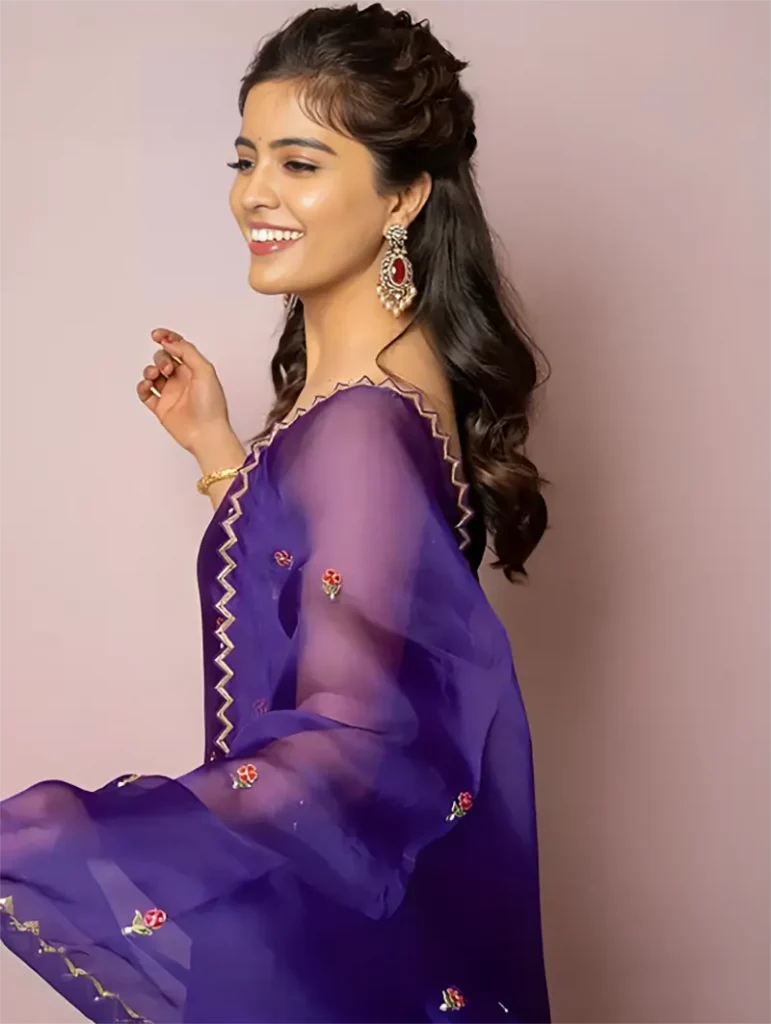 Purple dress hot look of Amritha Aiyer 